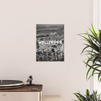 Hollywood Sign, Hollywood Hill, California landscape black and white photograph Poster Gallery Image 2
