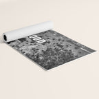 Hollywood Sign, Hollywood Hill, California landscape black and white photograph Yoga Mat Gallery Image 2