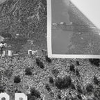 Hollywood Sign, Hollywood Hill, California landscape black and white photograph Wall Tapestry Gallery Image 3