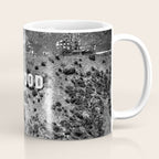 Hollywood Sign, Hollywood Hill, California landscape black and white photograph Coffee Mug Gallery Image 1