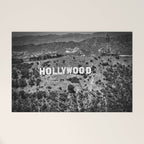 Hollywood Sign, Hollywood Hill, California landscape black and white photograph Welcome Mat Gallery Image 1