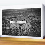 Hollywood Sign, Hollywood Hill, California landscape black and white photograph Wall Mural Gallery Image 2