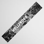 Hollywood Sign, Hollywood Hill, California landscape black and white photograph Table Runner Gallery Image 3