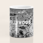 Hollywood Sign, Hollywood Hill, California landscape black and white photograph Coffee Mug Gallery Image 4