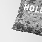 Hollywood Sign, Hollywood Hill, California landscape black and white photograph Pillow Sham Gallery Image 4