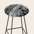 Hollywood Sign, Hollywood Hill, California landscape black and white photograph Stool Gallery Image 2