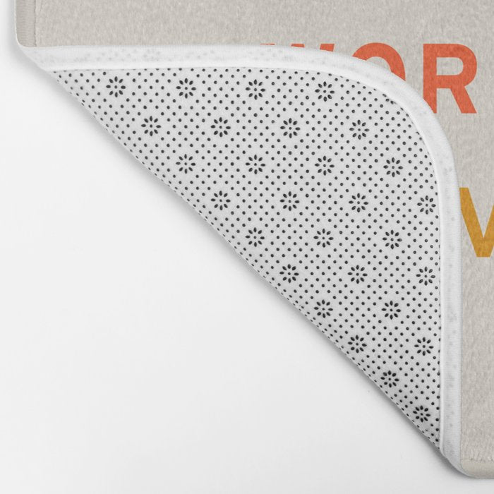 Be Nice, Work Hard, Have Fun | Retro Vintage Bauhaus Typography Bath Mat Gallery Image 2