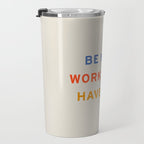 Be Nice, Work Hard, Have Fun | Retro Vintage Bauhaus Typography Travel Mug Gallery Image 3