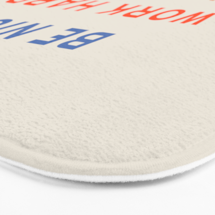 Be Nice, Work Hard, Have Fun | Retro Vintage Bauhaus Typography Bath Mat Gallery Image 3