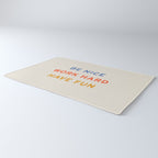 Be Nice, Work Hard, Have Fun | Retro Vintage Bauhaus Typography Rug Gallery Image 3