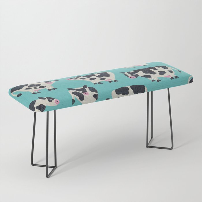 Cow Collection - Turquoise Bench Gallery Image 1