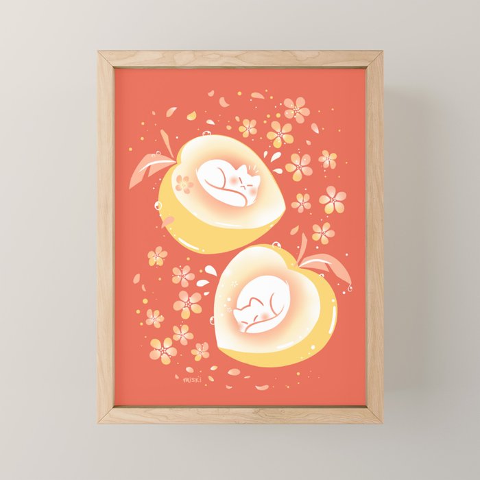 Peach Kitten Mini Art Print Gallery Image 1
