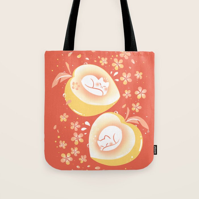 Peach Kitten Tote Bag Gallery Image 1