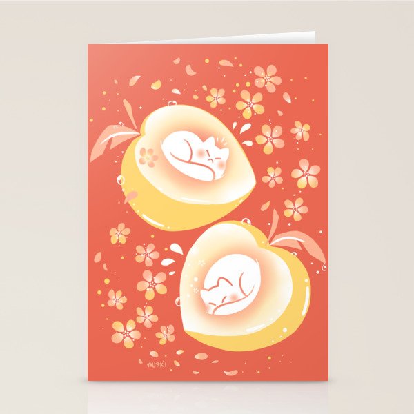 Peach Kitten Stationery Card Gallery Image 2