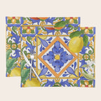 Summer ,Sicilian tiles ,citrus,oranges,majolica,lemons ,Mediterranean  Placemat Gallery Image 1