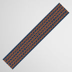 Abstract Shapes 268 in Navy Blue and Orange (Snake Pattern Abstraction) Table Runner Gallery Image 3