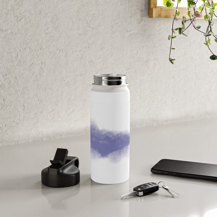 Abstract Watercolor Very Peri Periwinkle Painting Water Bottle Gallery Image 4