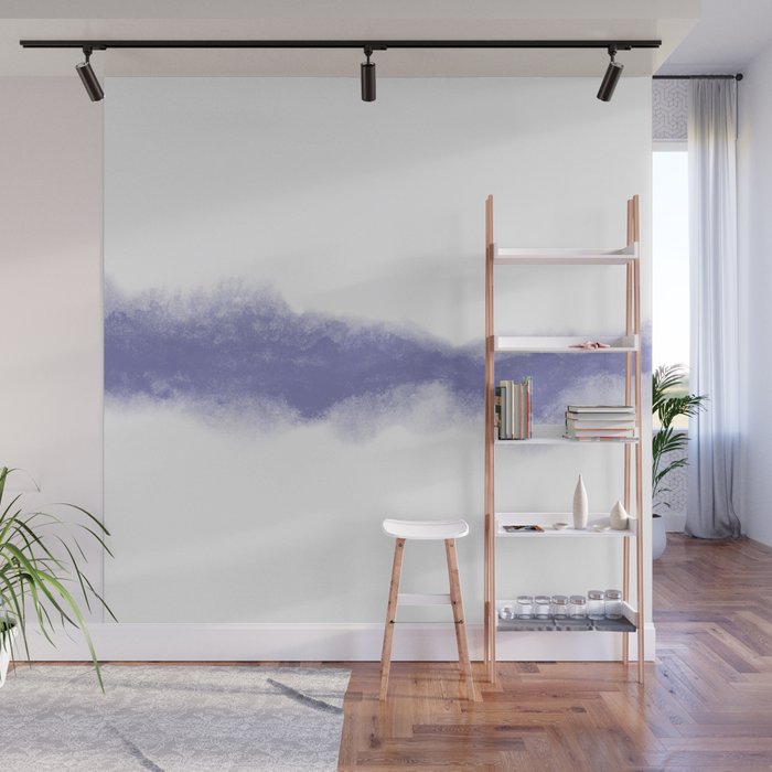 Abstract Watercolor Very Peri Periwinkle Painting Wall Mural Gallery Image 1