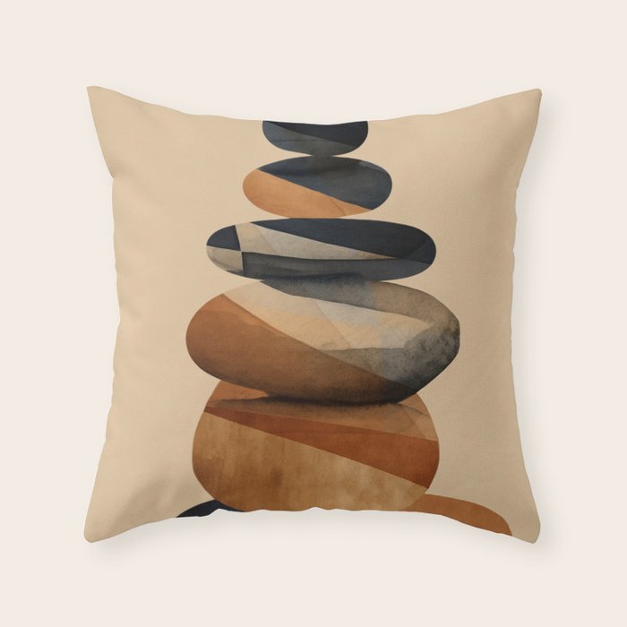 Abstract and Modern Stones Art 1 Throw Pillow Gallery Image 6