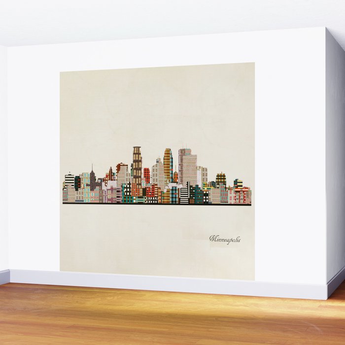 minneapolis skyline Wall Mural Gallery Image 2