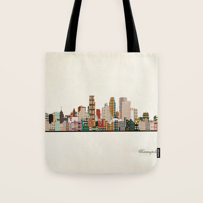 minneapolis skyline Tote Bag Gallery Image 1