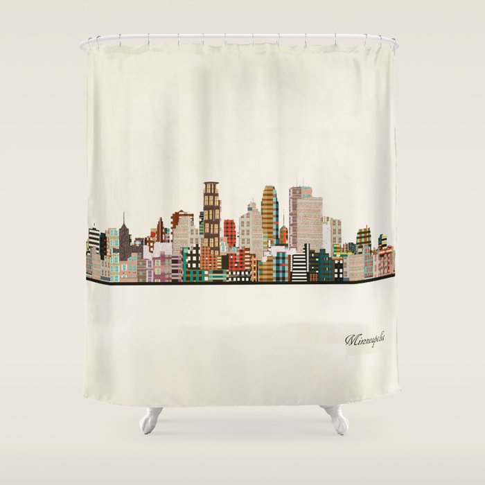 minneapolis skyline Shower Curtain Gallery Image 1