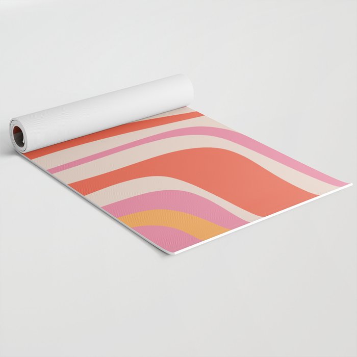 Palm Springs Retro Mid-Century Modern Abstract Minimalist Pattern Pink Orange Yoga Mat Gallery Image 2