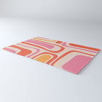 Palm Springs Retro Mid-Century Modern Abstract Minimalist Pattern Pink Orange Rug Gallery Image 3