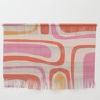 Palm Springs Retro Mid-Century Modern Abstract Minimalist Pattern Pink Orange Wall Hanging Gallery Image 1