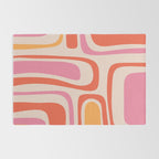 Palm Springs Retro Mid-Century Modern Abstract Minimalist Pattern Pink Orange Rug Gallery Image 2
