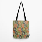 Midcentury Twist Abstract Pattern Olive Green Orange Charcoal  Tote Bag Gallery Image 2