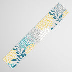Garden Florals, Yellow, Teal, Gray Table Runner Gallery Image 3