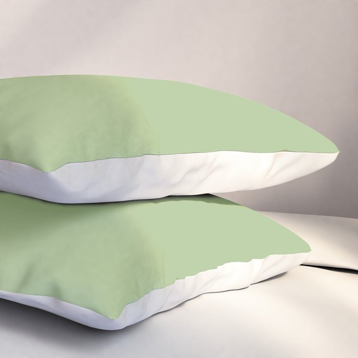 Solid Light Sage Green  Pillow Sham Gallery Image 3