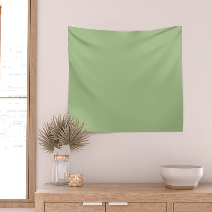 Solid Light Sage Green  Wall Tapestry Gallery Image 2