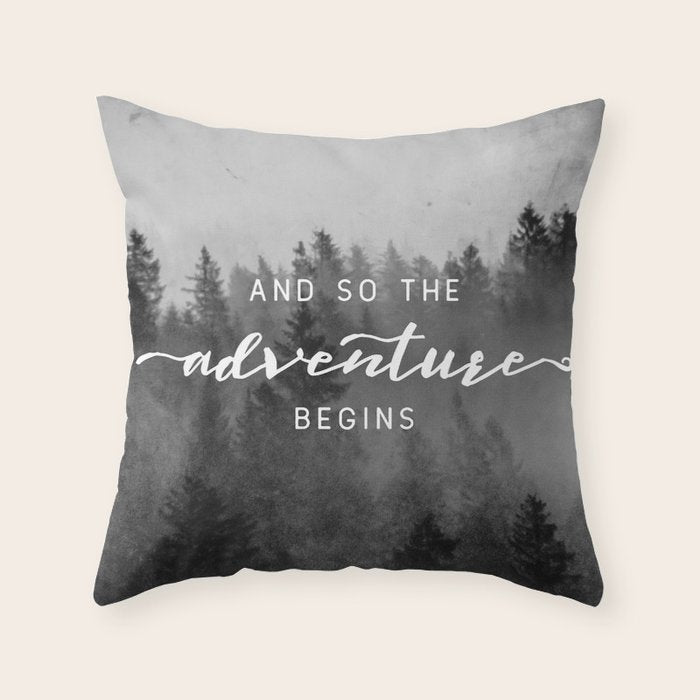 And So The Adventure Begins III Throw Pillow Gallery Image 1