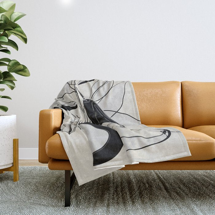Line Art Pears 4 Throw Blanket Gallery Image 1