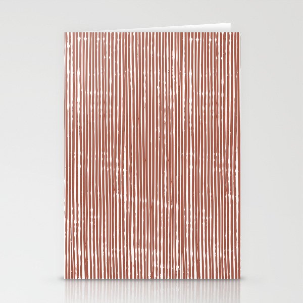 Rustic Abstract Stripes, Terracotta and White Stationery Card Gallery Image 1
