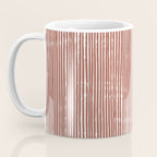 Rustic Abstract Stripes, Terracotta and White Coffee Mug Gallery Image 3