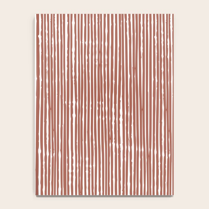 Rustic Abstract Stripes, Terracotta and White Notebook Gallery Image 4