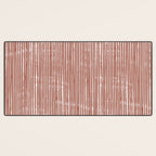 Rustic Abstract Stripes, Terracotta and White Desk Mat Gallery Image 3