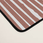Rustic Abstract Stripes, Terracotta and White Desk Mat Gallery Image 4