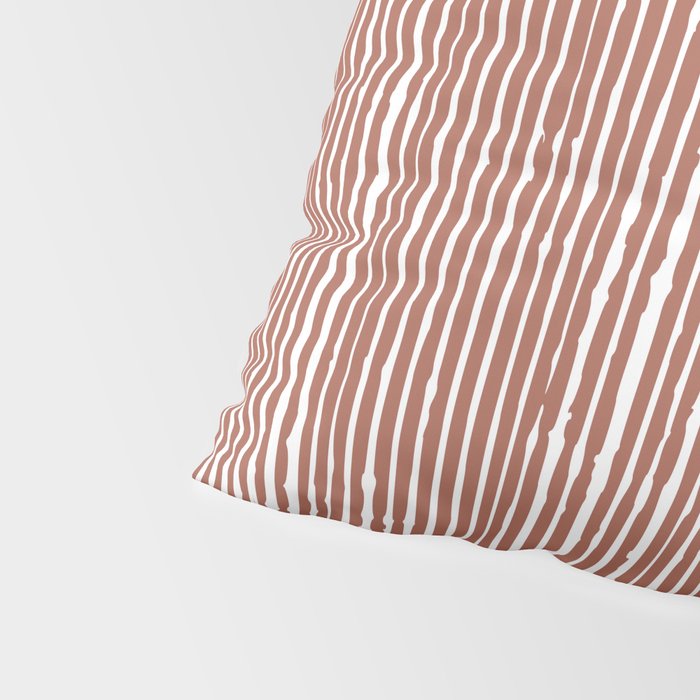 Rustic Abstract Stripes, Terracotta and White Pillow Sham Gallery Image 4
