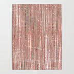 Rustic Abstract Stripes, Terracotta and White Poster Gallery Image 4