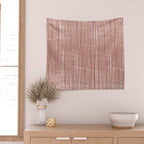 Rustic Abstract Stripes, Terracotta and White Wall Tapestry Gallery Image 2