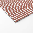 Rustic Abstract Stripes, Terracotta and White Welcome Mat Gallery Image 2