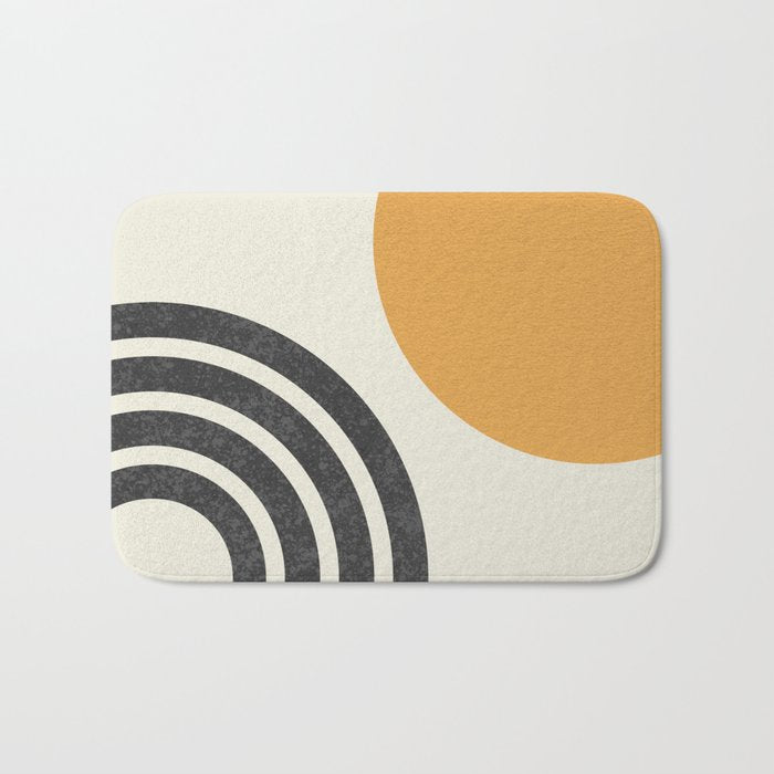 Mid century modern Sun and Rainbow Bath Mat Gallery Image 1