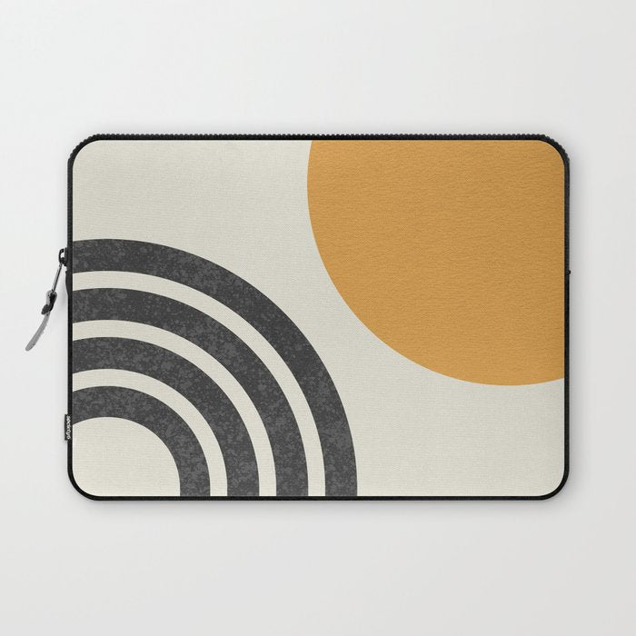 Mid century modern Sun and Rainbow Laptop Sleeve Gallery Image 1