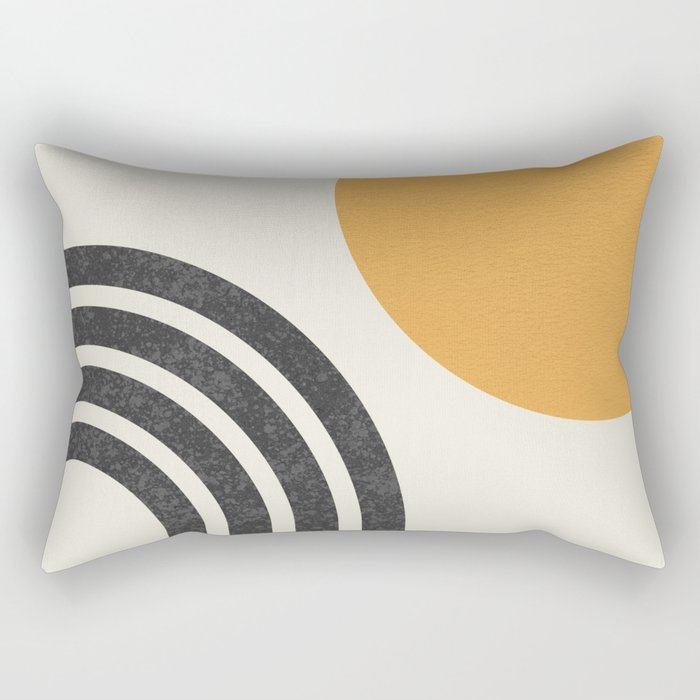 Mid century modern Sun and Rainbow Rectangular Pillow Gallery Image 1