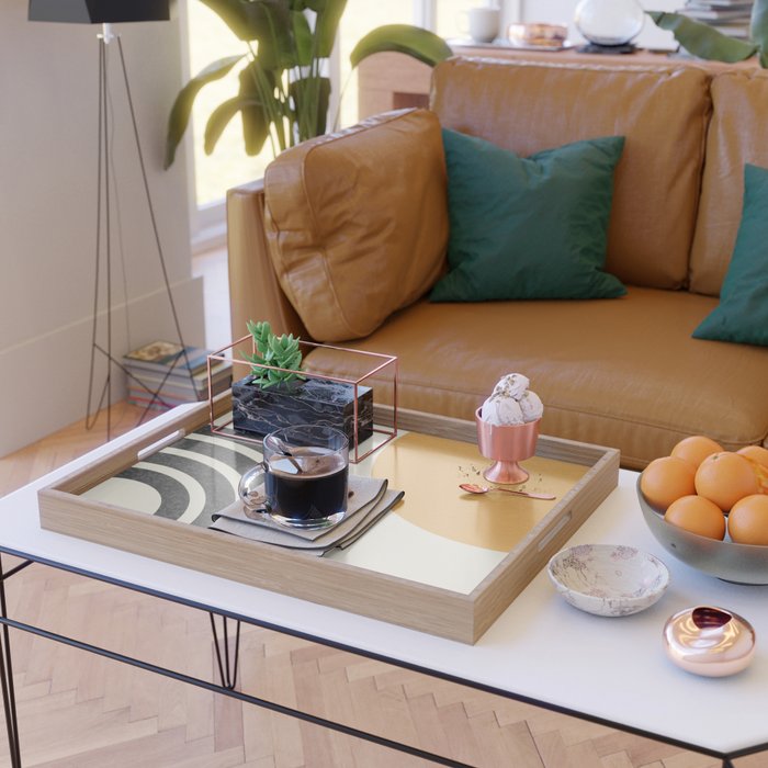 Mid century modern Sun and Rainbow Serving Tray Gallery Image 2