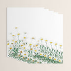 white margaret daisy horizontal watercolor painting Wrapping Paper Gallery Image 3
